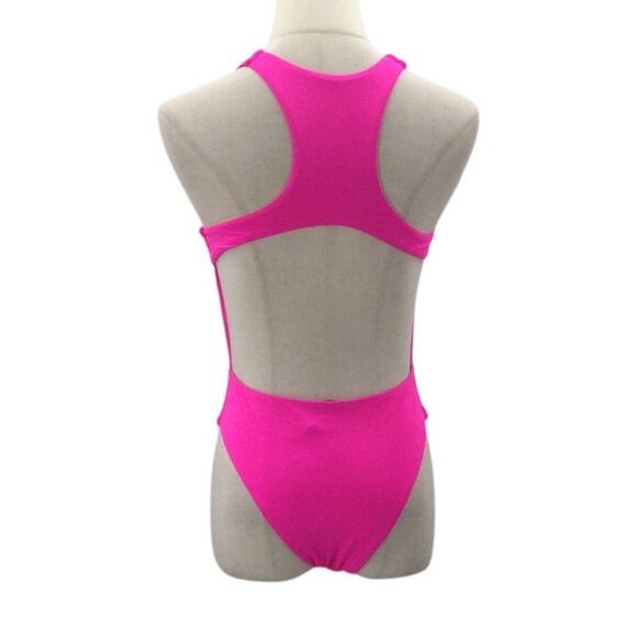 LULU'S SZ S Paradise Forever Hot Pink Cutout Cheeky One-Piece Swimsuit NEW 0B1 - Picture 4 of 8